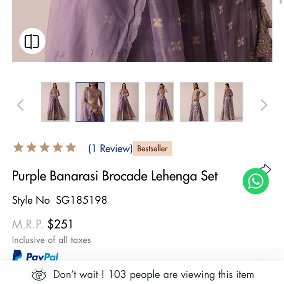 Purple brocade lehenga - Picture 17 of 17